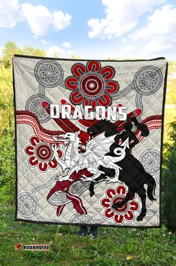 dragons premium quilt st george indigenous white