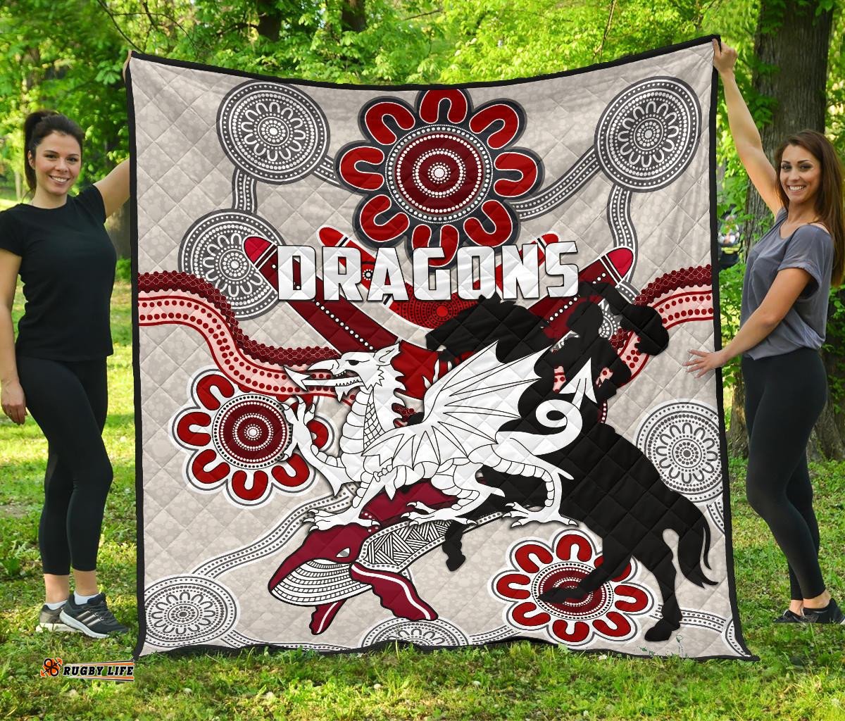 dragons premium quilt st george indigenous white