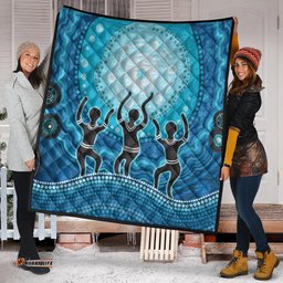 Australia Aboriginal Inspired Quilt -  Aboriginal Style Of Landscape Background Quilt