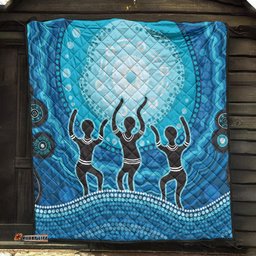 Australia Aboriginal Inspired Quilt -  Aboriginal Style Of Landscape Background Quilt