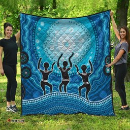 Australia Aboriginal Inspired Quilt -  Aboriginal Style Of Landscape Background Quilt
