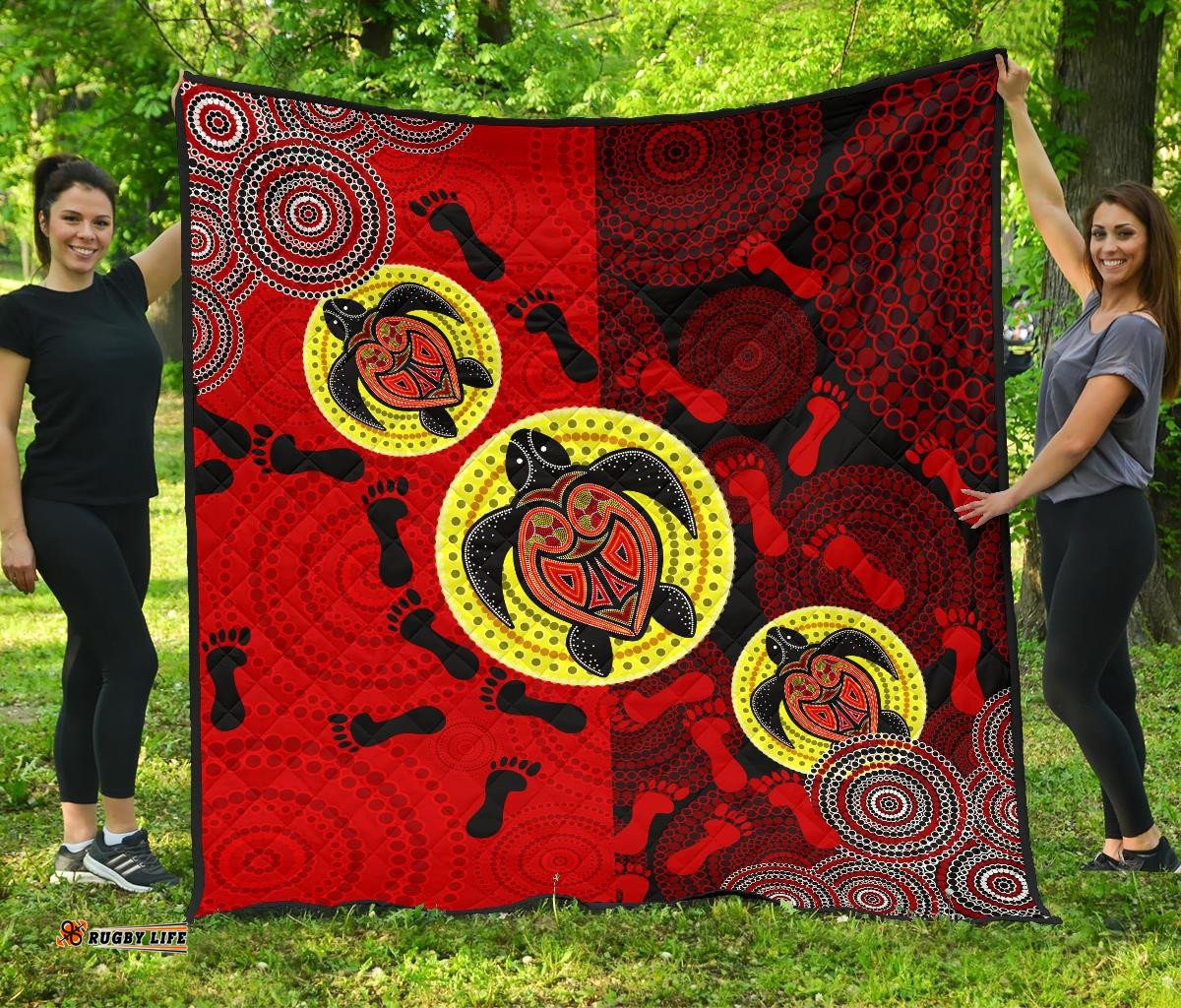 premium quilt aboriginal dot painting quilt turtle