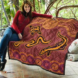 Australia Aboriginal Inspired Quilt - Indigenous Animal Aboriginal Inspired Dot Painting Style