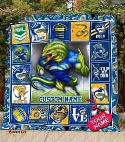 parramatta eels quilt blanket nrl quilt blanket mascot personalized