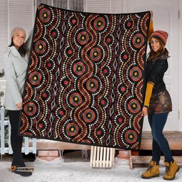 Australia Aboriginal Inspired Quilt - Aboriginal Dot Art Vector Seamless Pattern Background Quilt