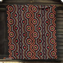 Australia Aboriginal Inspired Quilt - Aboriginal Dot Art Vector Seamless Pattern Background Quilt