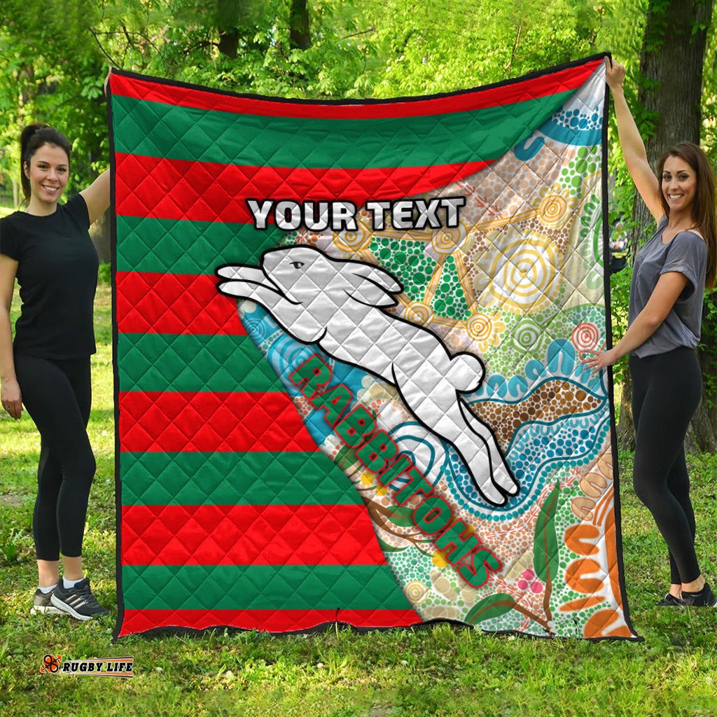custom personalised rabbitohs premium quilt aboriginal sport style