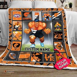 greater western sydney giants quilt blanket afl quilt blanket mascot personalized
