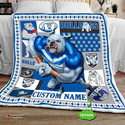 personalized canterbury bankstown bulldogs mascot quilt blanket nrl
