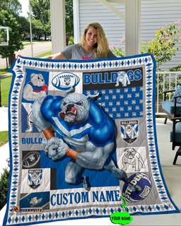 personalized canterbury bankstown bulldogs mascot quilt blanket nrl