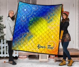 custom text aboriginal premium quilt indigenous fishing