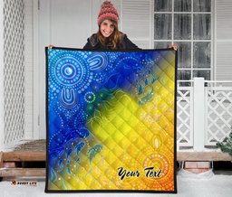 custom text aboriginal premium quilt indigenous fishing