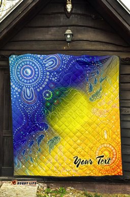 custom text aboriginal premium quilt indigenous fishing