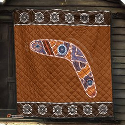Australia Aboriginal Inspired Quilt - Aboriginal Style Boomerang Quilt