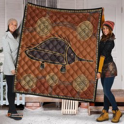 Australia Aboriginal Inspired Quilt - Echidna Aboriginal Styled Dot Painting Artwork Quilt