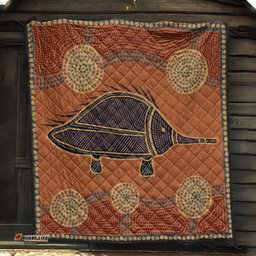 Australia Aboriginal Inspired Quilt - Echidna Aboriginal Styled Dot Painting Artwork Quilt