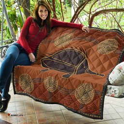 Australia Aboriginal Inspired Quilt - Echidna Aboriginal Styled Dot Painting Artwork Quilt