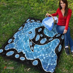 Australia Aboriginal Inspired Quilt - Aboriginal Art Vector Background With Fish Quilt