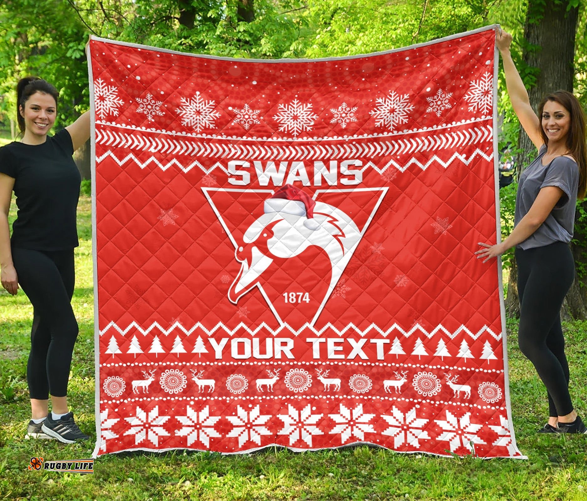 custom personalised swans football christmas premium quilt sydney indigenous merry xmas