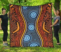 aboriginal premium quilt boomerang circle dot painting art ver01