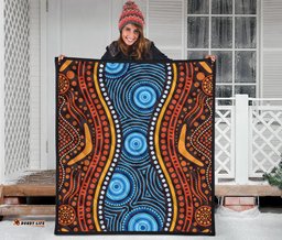 aboriginal premium quilt boomerang circle dot painting art ver01