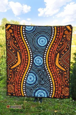 aboriginal premium quilt boomerang circle dot painting art ver01