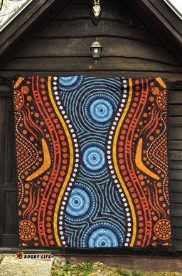 aboriginal premium quilt boomerang circle dot painting art ver01