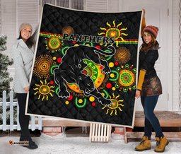 penrith premium quilt indigenous panthers black