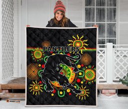 penrith premium quilt indigenous panthers black