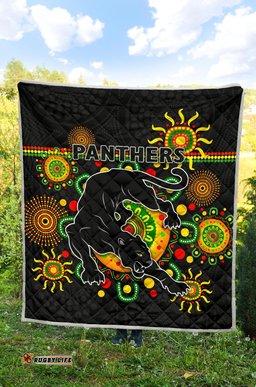 penrith premium quilt indigenous panthers black