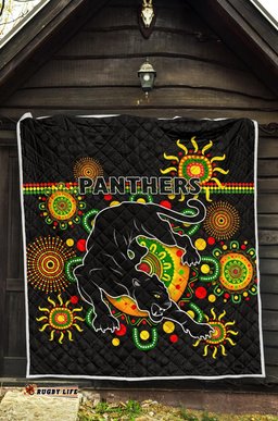 penrith premium quilt indigenous panthers black