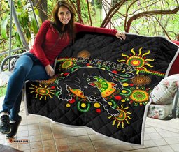 penrith premium quilt indigenous panthers black