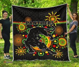 penrith premium quilt indigenous panthers black
