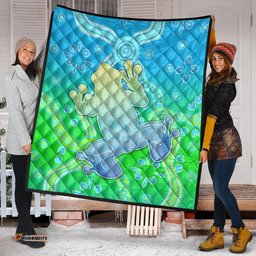 aboriginal frog premium quilt indigenous simple vibes