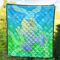 aboriginal frog premium quilt indigenous simple vibes