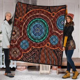 Australia Aboriginal Inspired Quilt - Aboriginal Art Vector Background Quilt