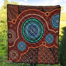 Australia Aboriginal Inspired Quilt - Aboriginal Art Vector Background Quilt