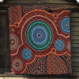 Australia Aboriginal Inspired Quilt - Aboriginal Art Vector Background Quilt