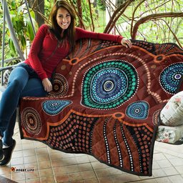 Australia Aboriginal Inspired Quilt - Aboriginal Art Vector Background Quilt
