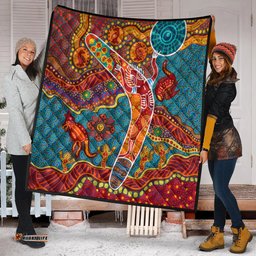 Australia Aboriginal Inspired Quilt - Aboriginal Inspired Style Art Quilt
