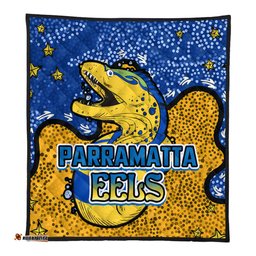 Parramatta Eels Custom Quilt - Team With Dot And Star Patterns For Tough Fan Quilt