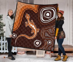 aboriginal premium quilt australia orange lizard aboriginal art