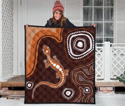 aboriginal premium quilt australia orange lizard aboriginal art