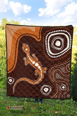 aboriginal premium quilt australia orange lizard aboriginal art