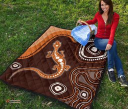 aboriginal premium quilt australia orange lizard aboriginal art