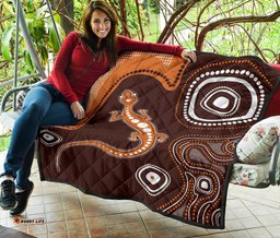 aboriginal premium quilt australia orange lizard aboriginal art