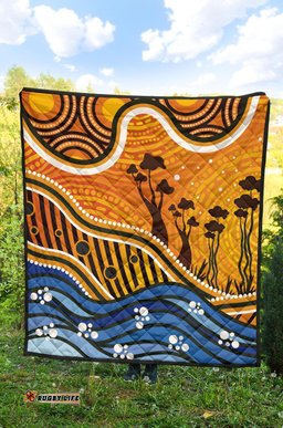 aboriginal premium quilt boab tree dot painting art vero2