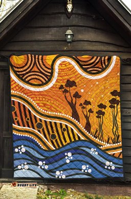 aboriginal premium quilt boab tree dot painting art vero2