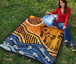 aboriginal premium quilt boab tree dot painting art vero2