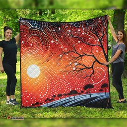 Australia Aboriginal Quilt - Aboriginal Dot Painting Style Art Dreamtime Story Quilt